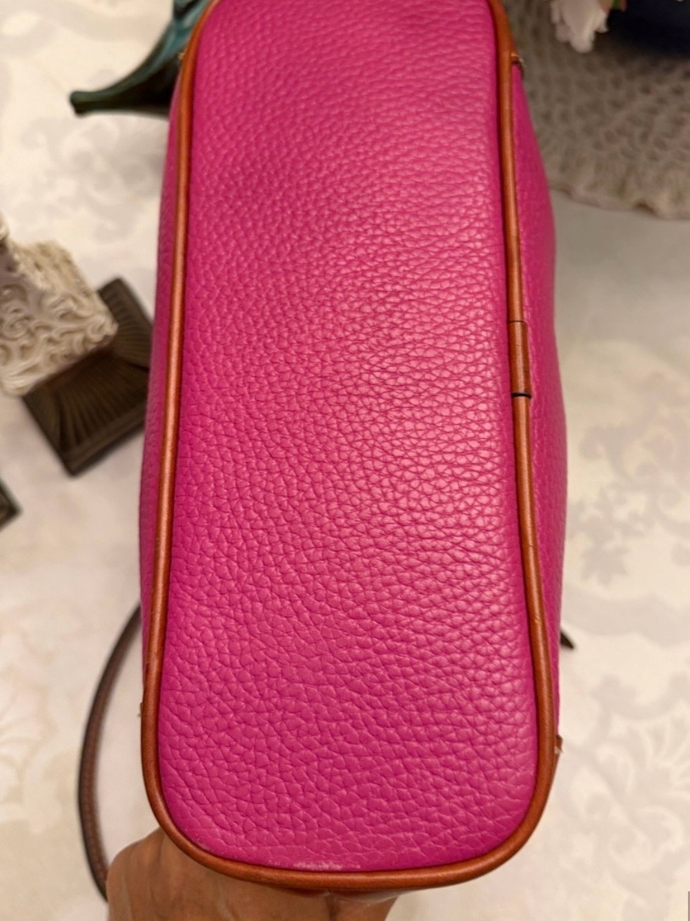 Dooney & Bourke Fuchsia Pink Pebbled Leather Shoulder Crossbody Bag - Picture 4 of 13